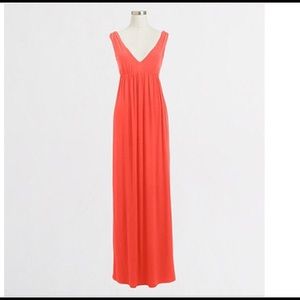 J Crew VNeck Maxi Dress in Coral